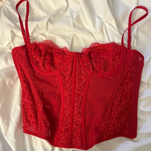 Urban Outfitters | Tops | Urban Outfitters Red Corset Top Size M | Poshmark